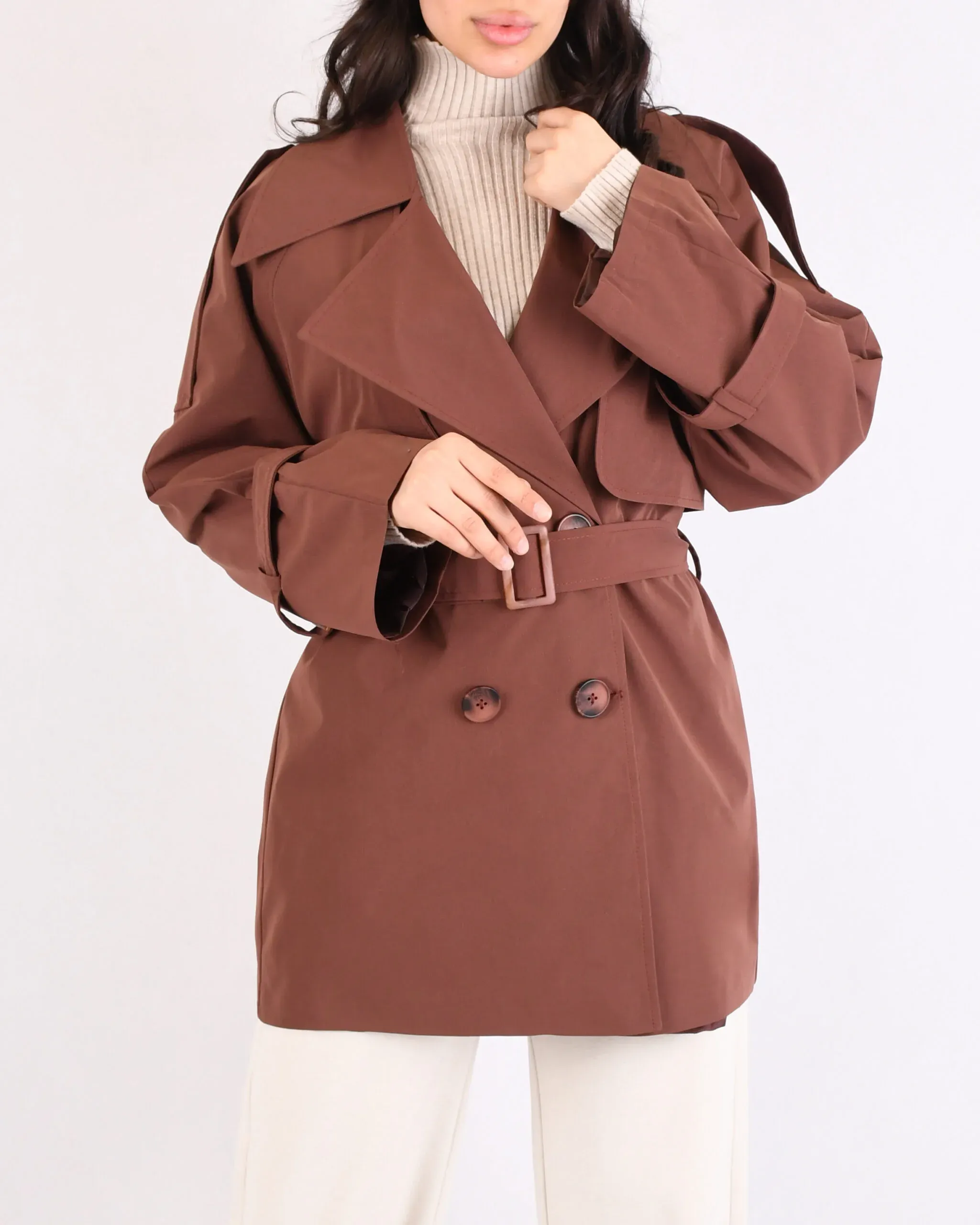 ترنچ کت ماوی L00324