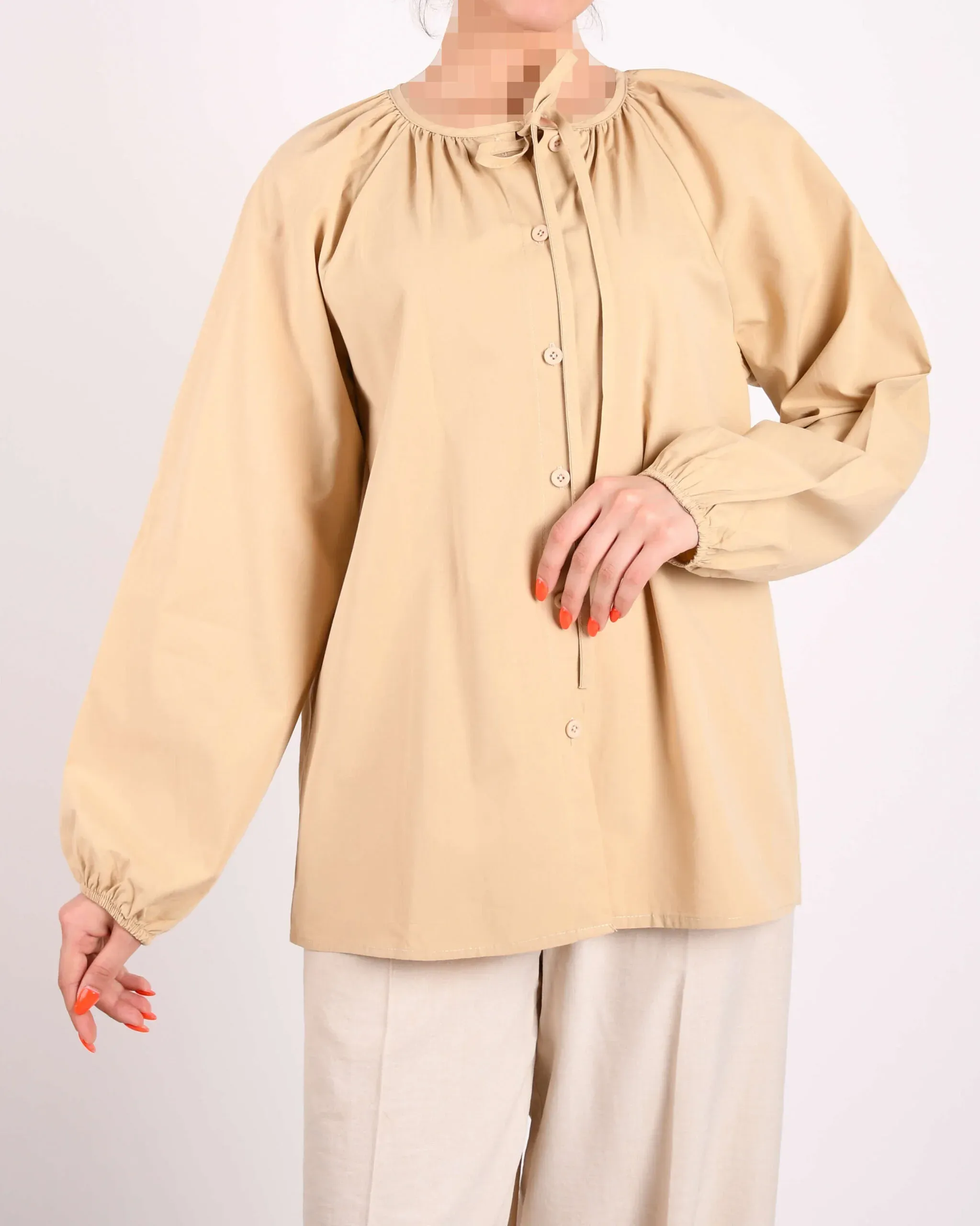 شومیز یقه بند دار R00418