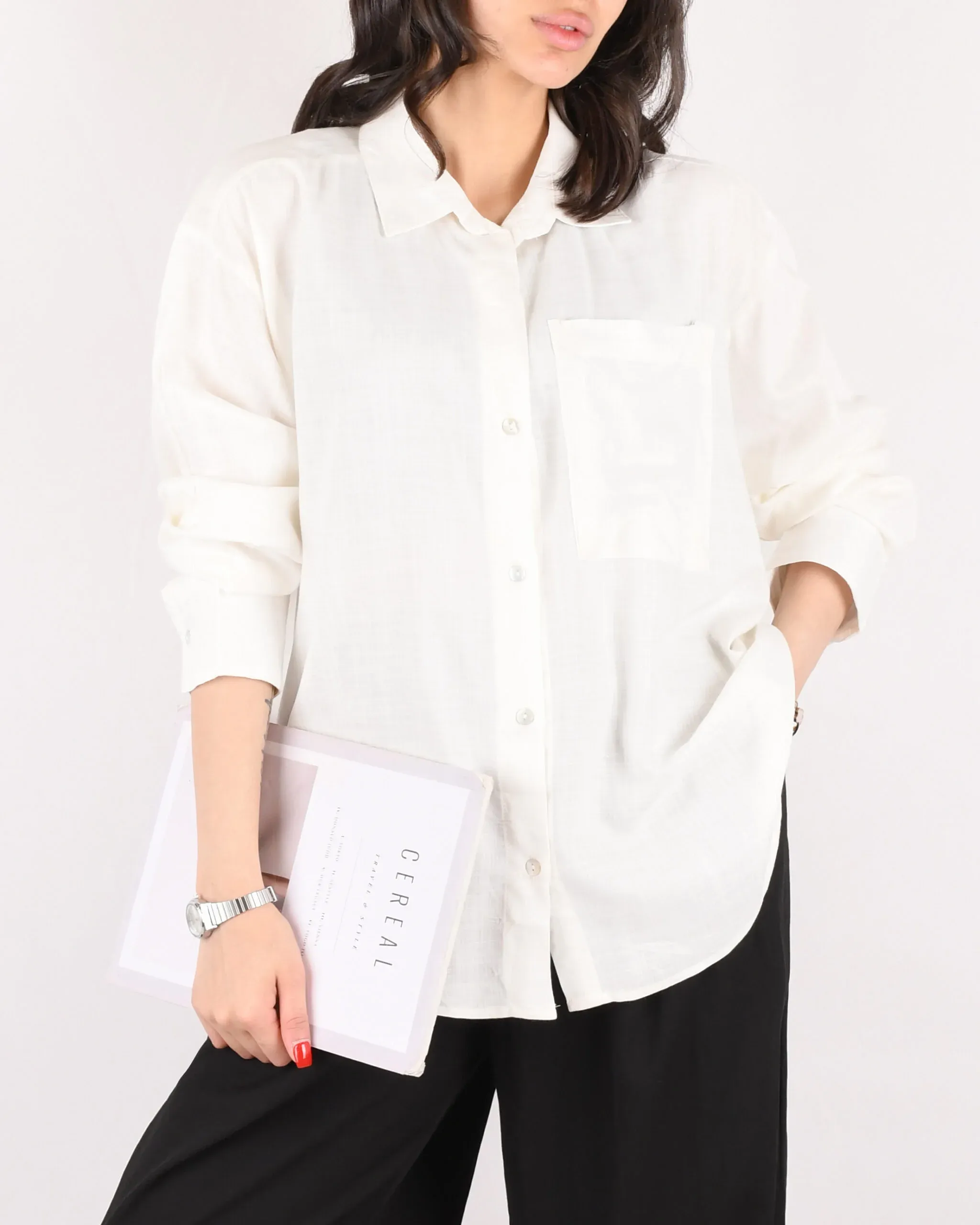 شومیز لینن G00408 ZARA