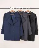 ترنچ کت ماوی L00324 - 8